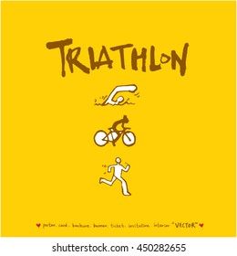 Sport poster / Hand drawn sports illustration - vector