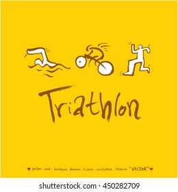 Sport poster / Hand drawn sports illustration - vector