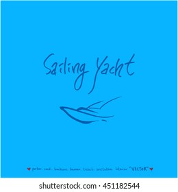 Sport poster illustration / Hand drawn sports illustration - vector
