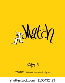 Sport poster / Sketchy leisure illustration - vector