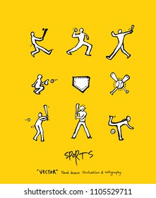 Sport poster / Sketchy leisure illustration - vector