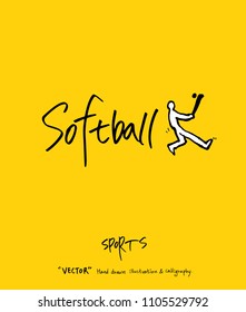 Sport poster / Sketchy leisure illustration - vector
