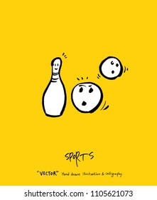 Sport poster / Sketchy leisure illustration - vector