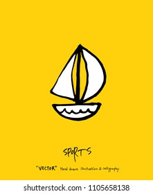 Sport poster / Sketchy leisure illustration - vector