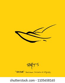 Sport poster / Sketchy leisure illustration - vector