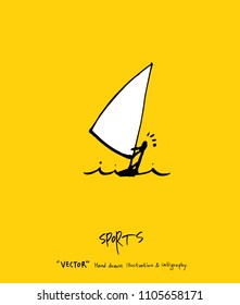 Sport poster / Sketchy leisure illustration - vector