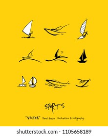 Sport poster / Sketchy leisure illustration - vector