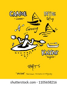 Sport poster / Sketchy leisure illustration - vector