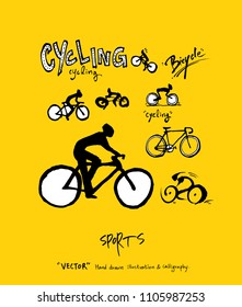 Sport poster / Sketchy leisure illustration - vector