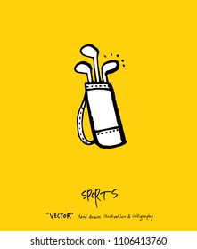 Sport poster / Sketchy leisure illustration - vector
