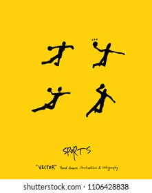 Sport poster / Sketchy leisure illustration - vector