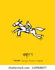 Sport poster / Sketchy leisure illustration - vector