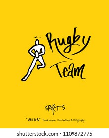 Sport poster / Sketchy leisure illustration - vector