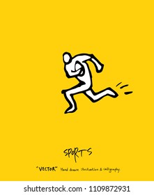 Sport poster / Sketchy leisure illustration - vector