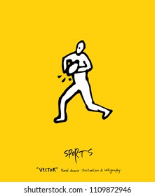 Sport poster / Sketchy leisure illustration - vector