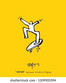 Sport poster / Sketchy leisure illustration - vector