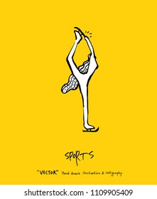 Sport poster / Sketchy leisure illustration - vector
