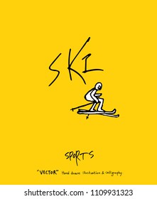 Sport poster / Sketchy leisure illustration - vector