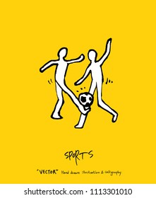 Sport poster / Sketchy leisure illustration - vector