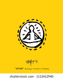 Sport poster / Sketchy leisure illustration - vector