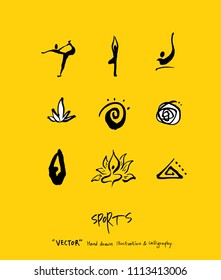 Sport poster / Sketchy leisure illustration - vector