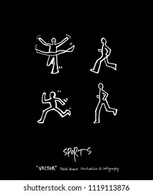 Sport poster / Sketchy leisure illustration - vector