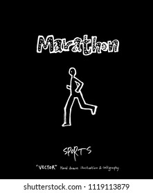 Sport poster / Sketchy leisure illustration - vector