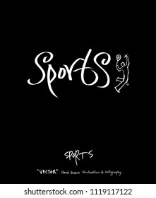 Sport poster / Sketchy leisure illustration - vector