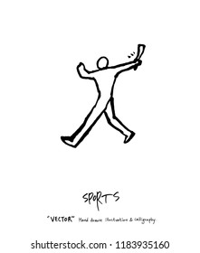 Sport poster / Sketchy leisure illustration - vector