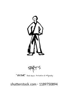 Sport poster / Sketchy leisure illustration - vector