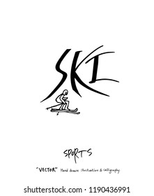 Sport poster / Sketchy leisure illustration - vector