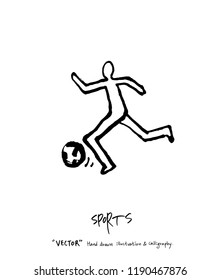 Sport poster / Sketchy leisure illustration - vector