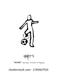 Sport poster / Sketchy leisure illustration - vector