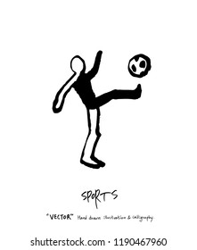 Sport poster / Sketchy leisure illustration - vector