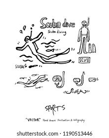 Sport poster / Sketchy leisure illustration - vector