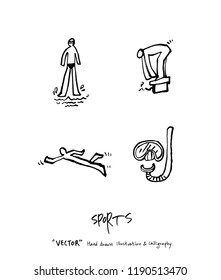 Sport poster / Sketchy leisure illustration - vector