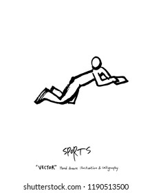 Sport poster / Sketchy leisure illustration - vector