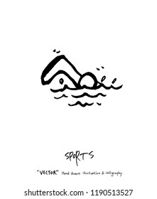 Sport poster / Sketchy leisure illustration - vector