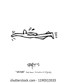 Sport poster / Sketchy leisure illustration - vector