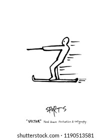 Sport poster / Sketchy leisure illustration - vector