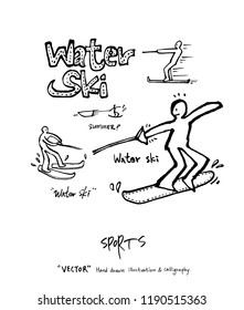 Sport poster / Sketchy leisure illustration - vector