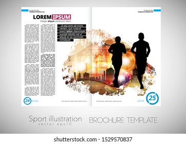 Sport printing magazine, brochure layout easy to editable