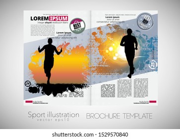 Sport printing magazine, brochure layout easy to editable