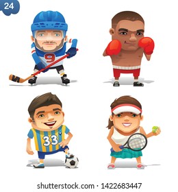 sport professions set on a white background