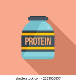 Vector plano de icono de proteína deportiva. Gimnasio. contenedor de complementos