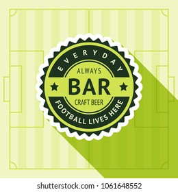 Sport pub badge, vector illustration on a green background