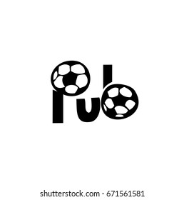 Sport pub signboard template design. Vector illustration.