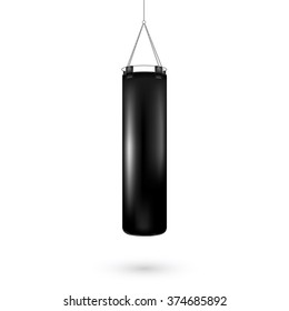 Sport punching bag, isolated on white background.