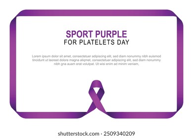 Sport Purple for Platelets Day background. Vector illustration.