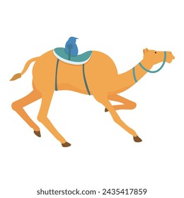 Sport race animal icon cartoon vector. Camel riding festival. African east tradition